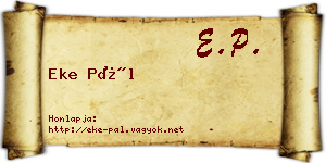 Eke Pál névjegykártya